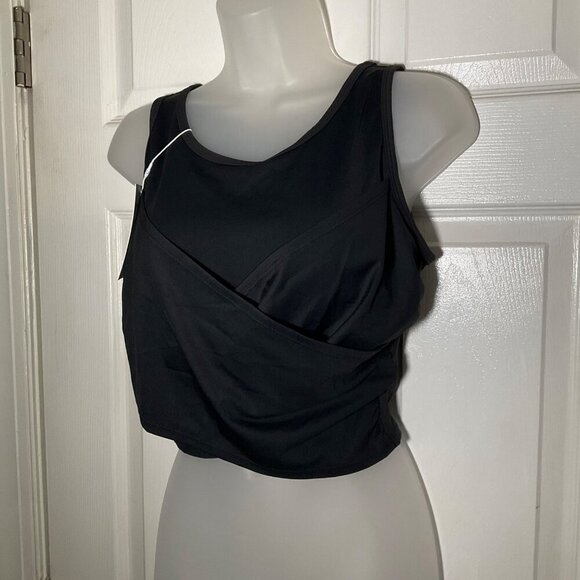 Halara Women's Black Athletic Tank Top Crisscross Design Medium Polyester & Span - Picture 7 of 7